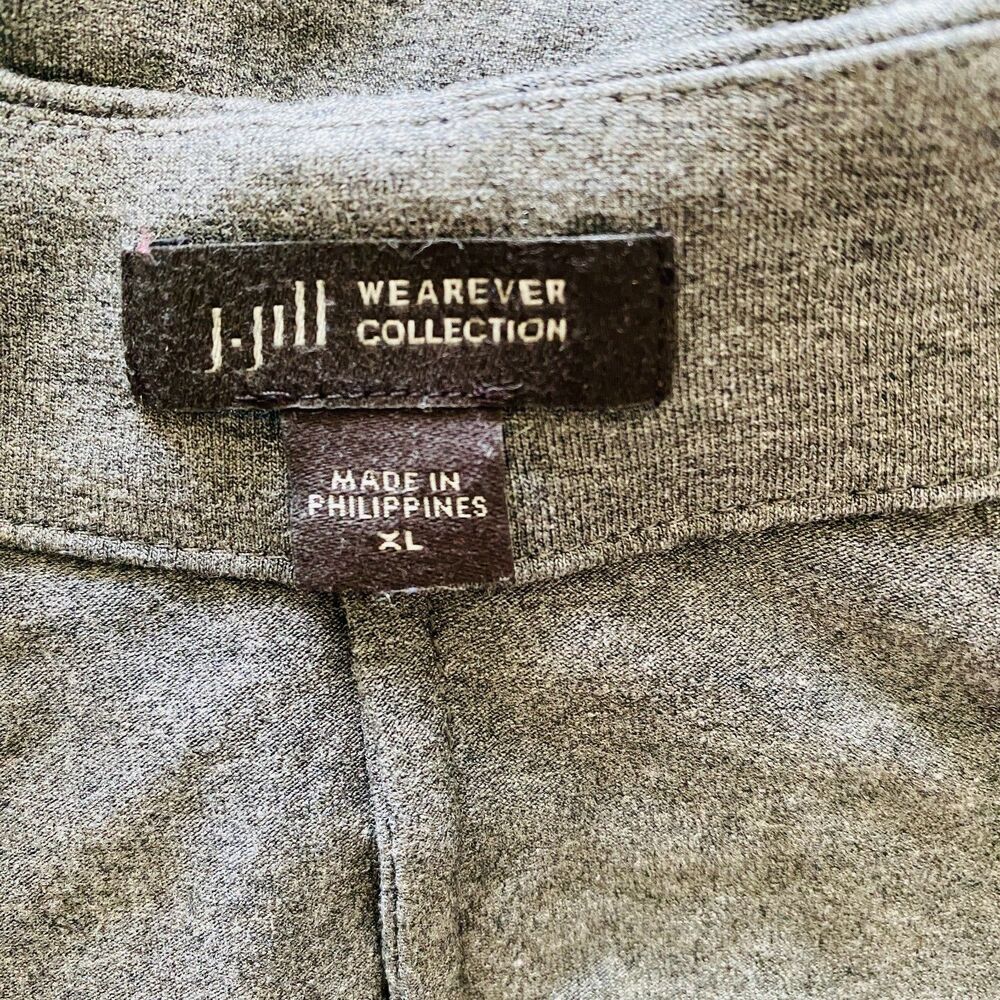 J Jill Wearever Collection Gray Open Long 3/4 Sleeve Stretchy Cardigan Sz XL - Picture 5 of 12